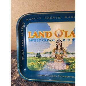 Vintage Retired Logo Land O' Lakes Serving Tray